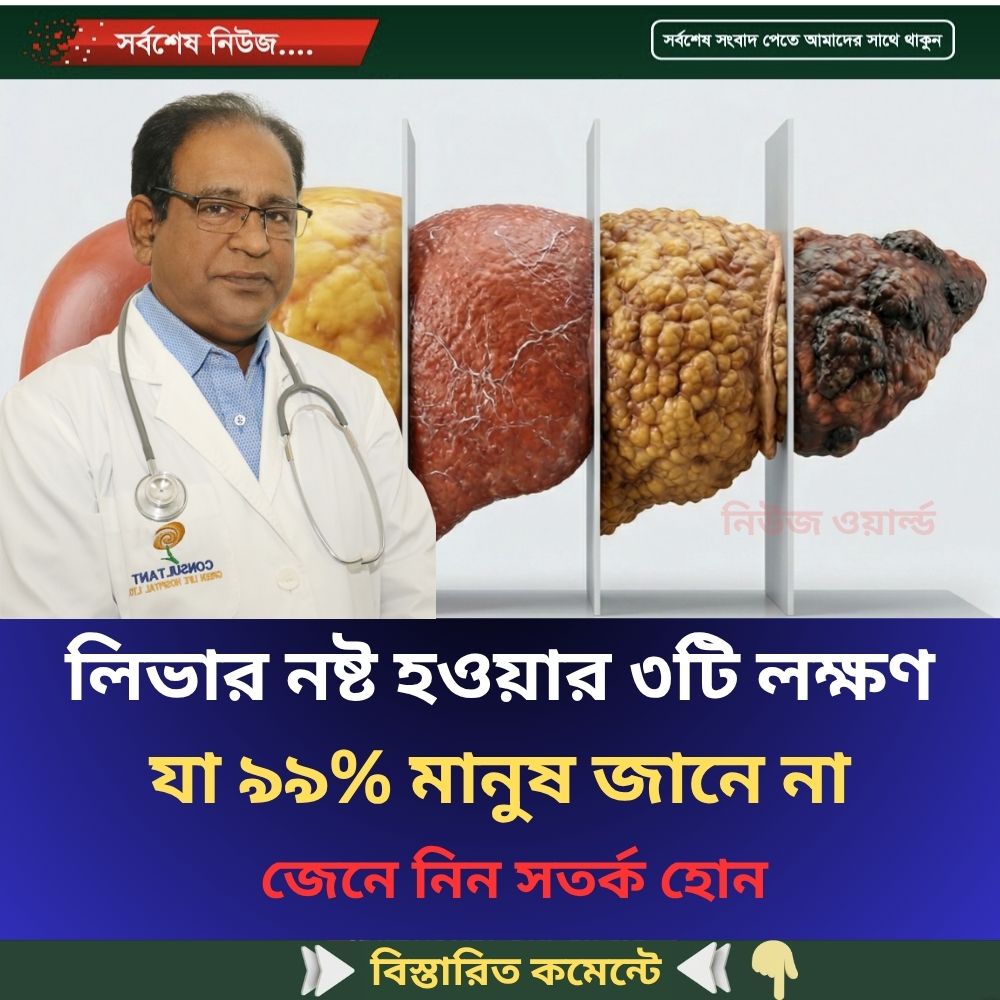 লিভার নষ্ট হওয়ার ৩টি লক্ষণ যা ৯৯% মানুষ জানে না
