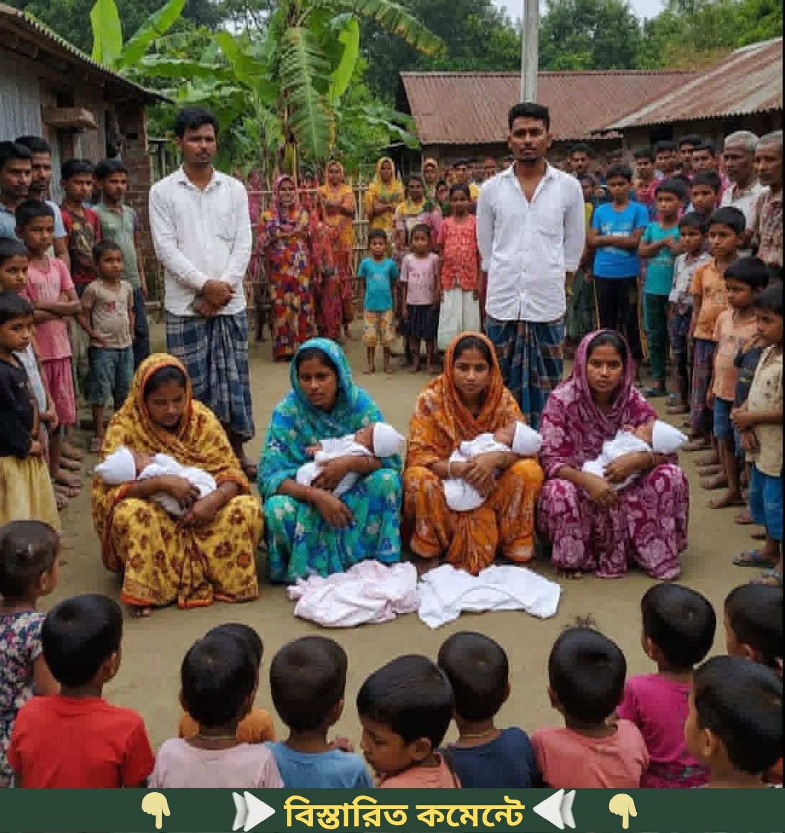 ৪ বউয়ের এক সাথে বা’চ্ছা হয়েছে।তাই গ্রামের লোকজন তাদেরকে…see more